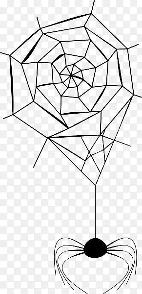 黑色手绘几何蜘蛛网