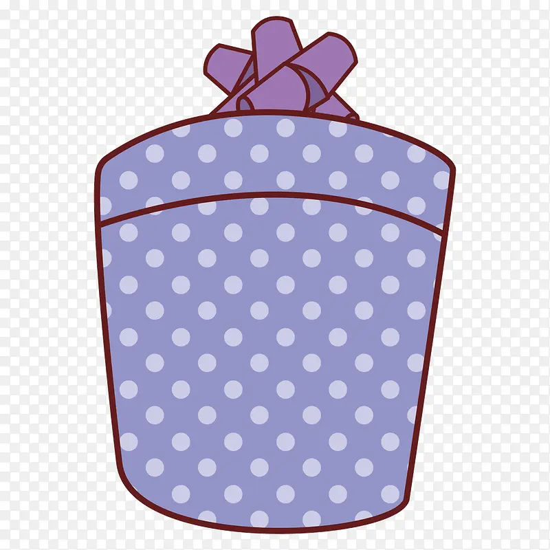 矢量紫色卡通圆形礼物盒