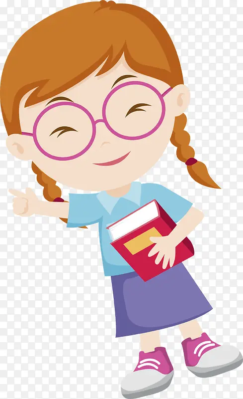 开学季抱着书本的女孩