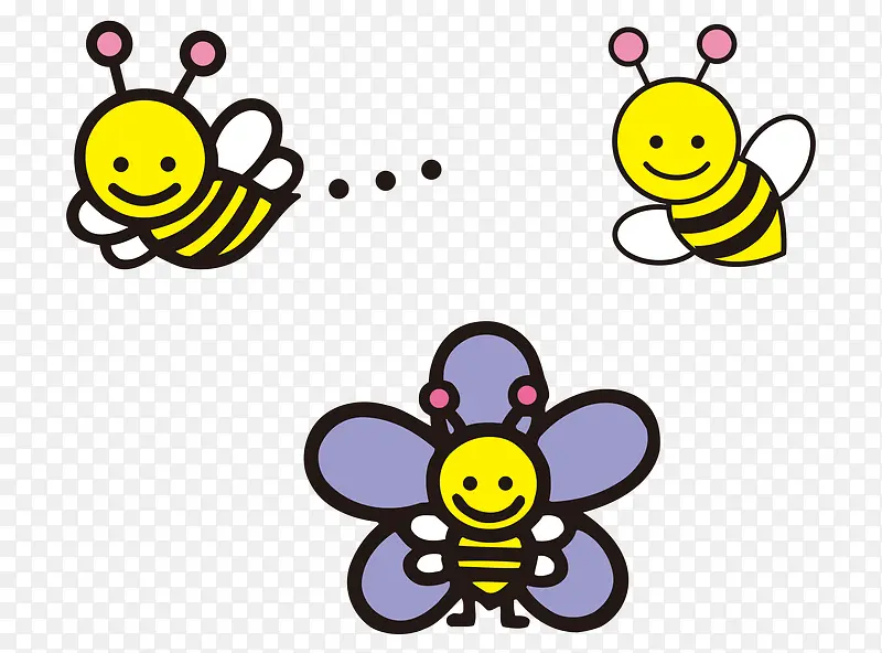 矢量卡通手绘可爱飞翔蜜蜂