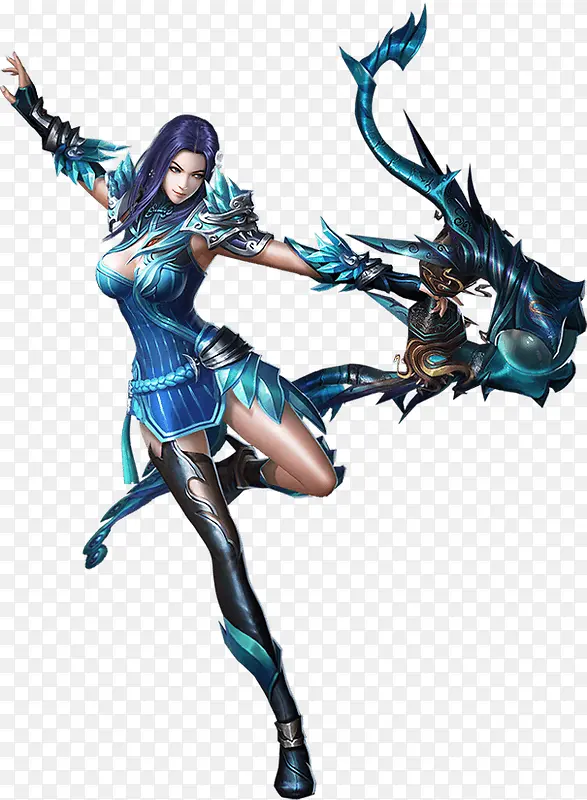 拿弓的绿衣女子古风手绘海报背景