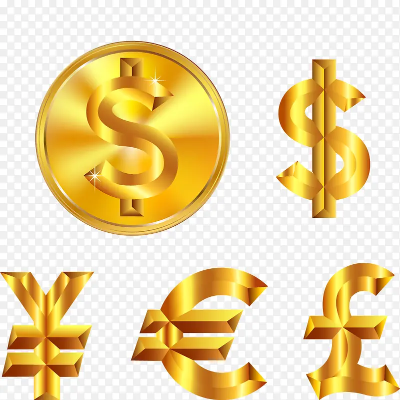 金色货币标志珐琅