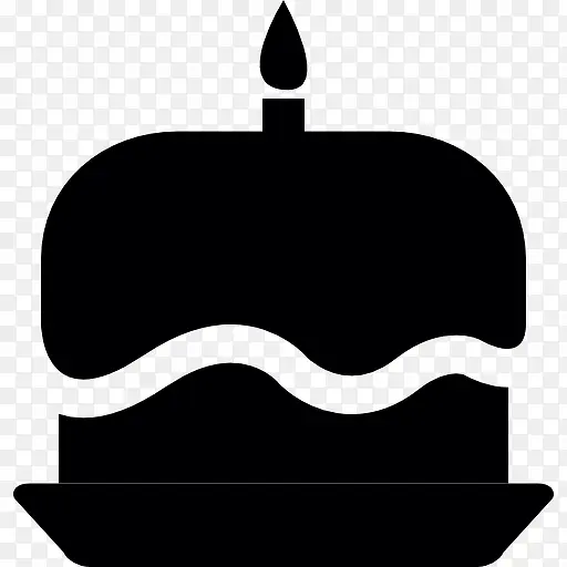两层的生日蛋糕和蜡烛图标