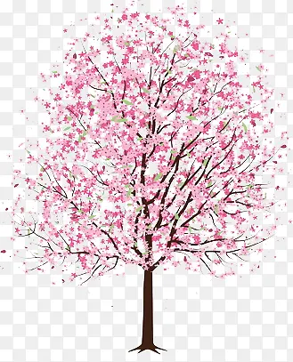 手绘樱花树