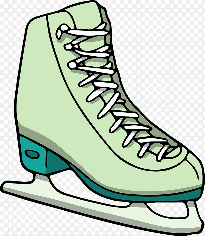 冬季卡通绿色溜冰鞋