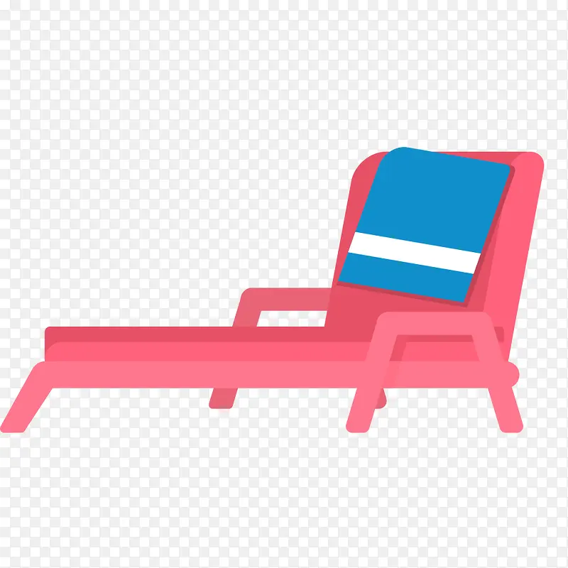 夏天海滩休闲躺椅矢量素材