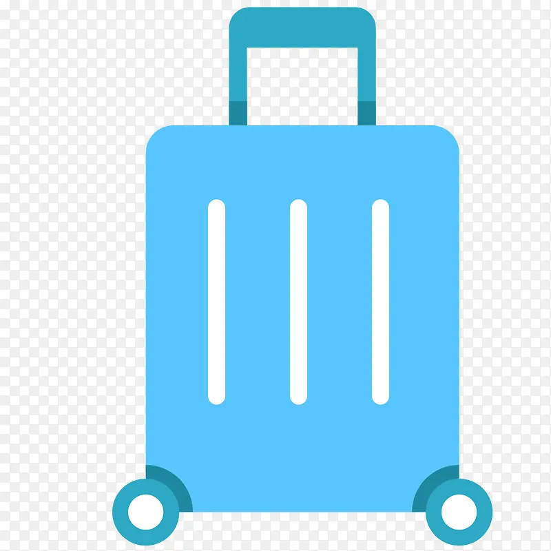 蓝色扁平化行李箱元素