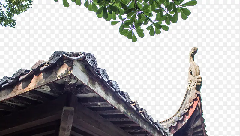 中国农家小院屋檐角