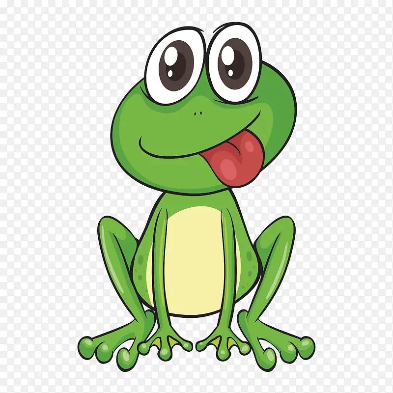 吐舌头的卡通绿色青蛙