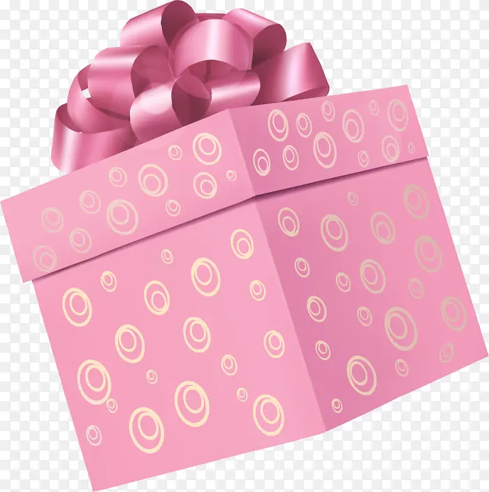 卡通粉色礼物盒