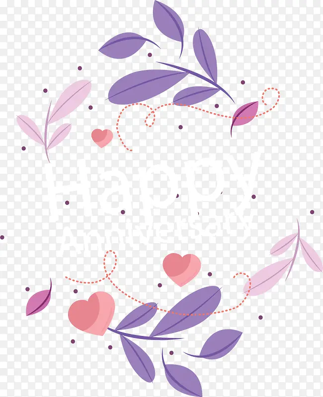 紫色树叶纪念日花纹