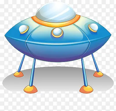 蓝色的停好的UFO飞船飞碟
