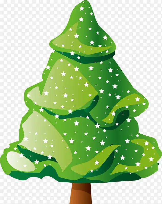 绿色星星雪花圣诞树