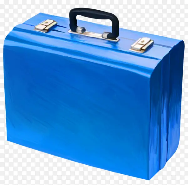 手绘蓝色行李箱
