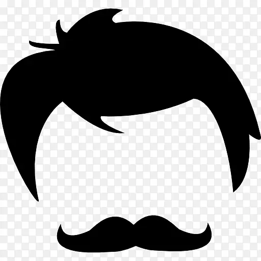 男性头发和脸的形状图标