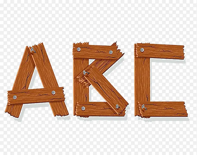 木头字母ABC