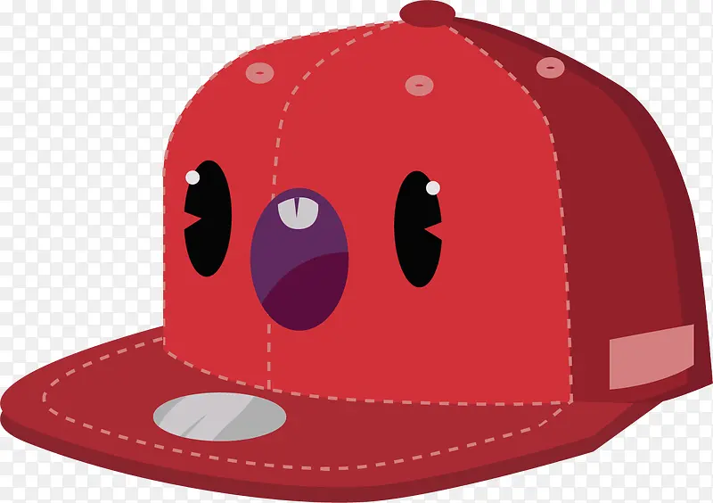亮红色棒球帽