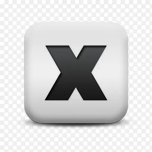 磨砂白广场图标字母数字X大PS