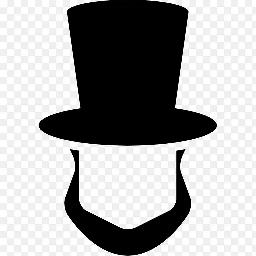 亚伯拉罕·林肯的帽子、胡子的形状图标