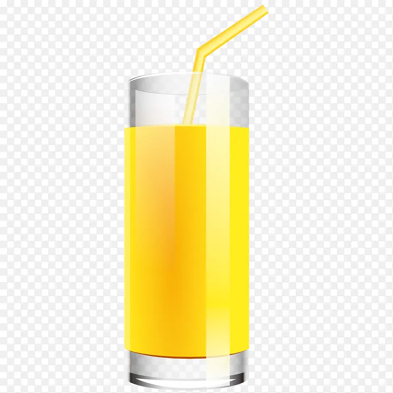 带吸管的橙汁水杯
