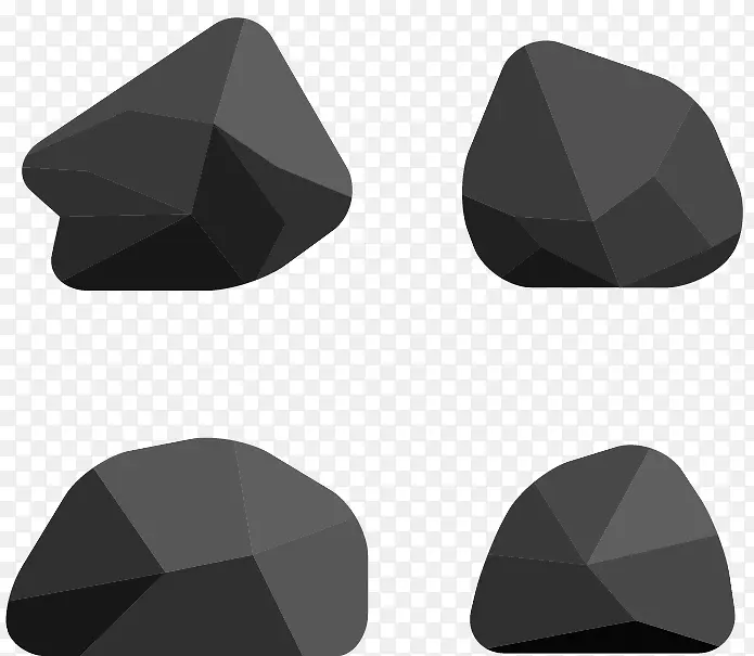 黑色小石头造型矢量图
