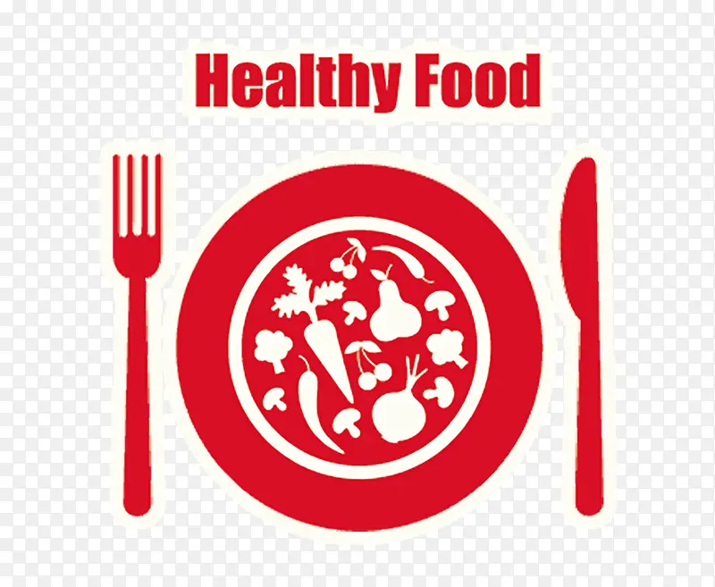 健康美食西餐餐具图标