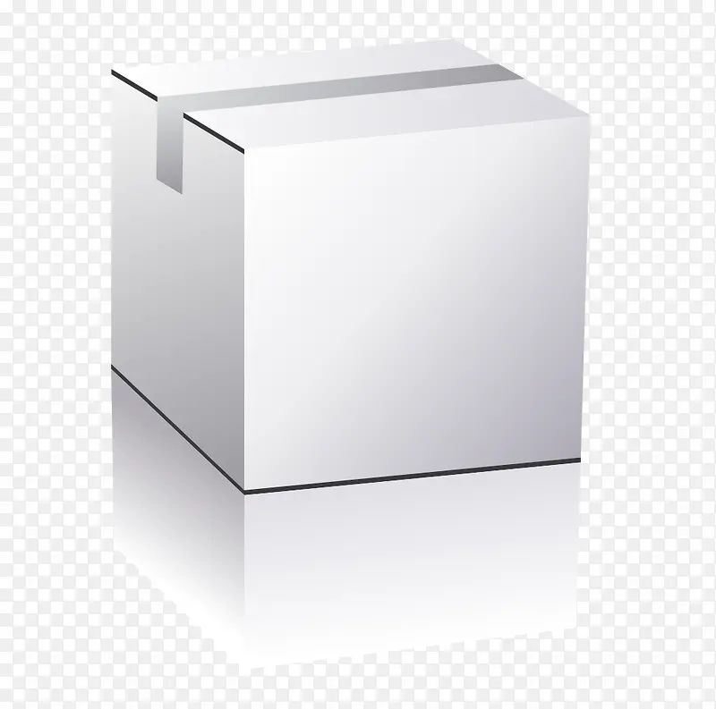 矢量盒子立体拟真白色封闭盒子