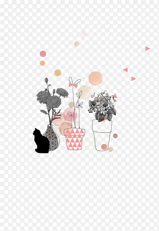 猫咪和盆栽