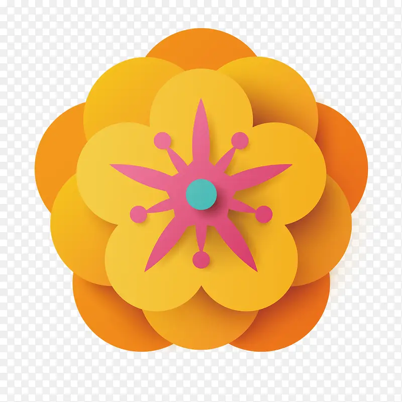 黄色花朵卡通图标