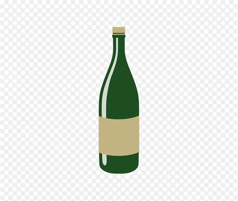 透明玻璃啤酒瓶矢量图免费下载