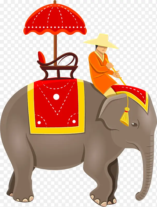 手绘卡通泰国大象
