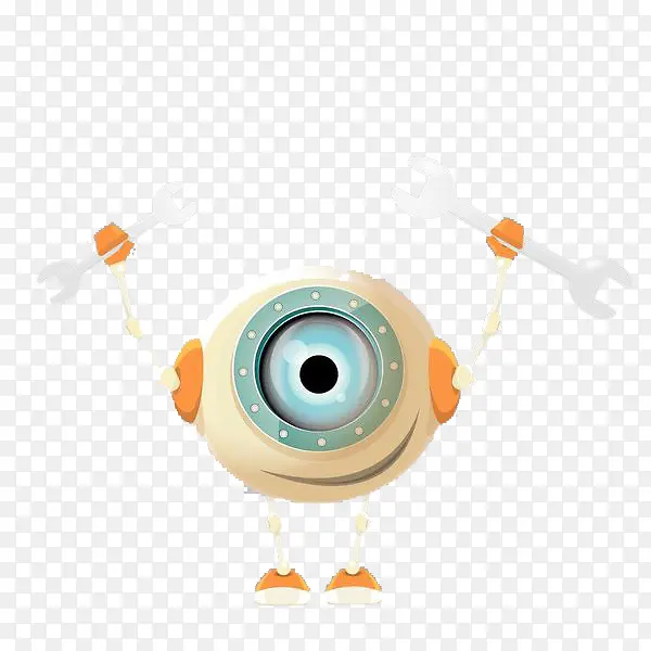 大眼睛独眼自动化机器人PNG下载