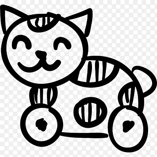 猫手绘玩具图标