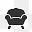 扶手椅黑色单人沙发logo图标
