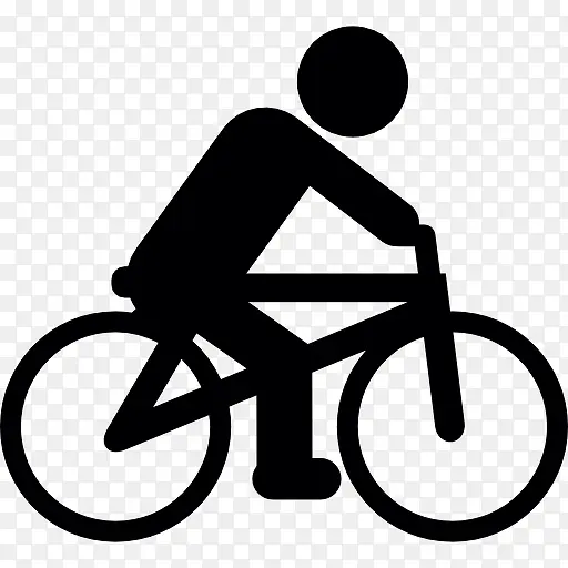 骑自行车的剪影图标