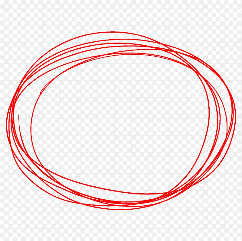手绘线条红圈