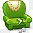 扶手椅的卡通绿色图标