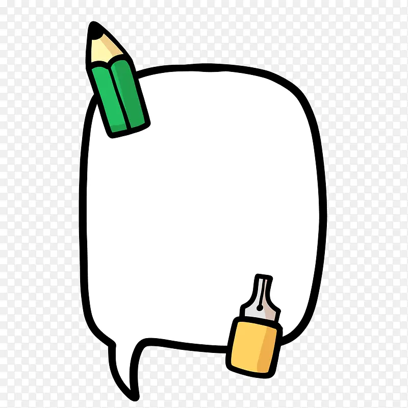 手绘矢量文具铅笔对话框