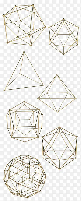 简笔线条六边形三角形