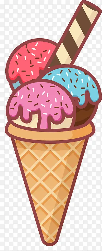 彩色美味夏日冰淇淋