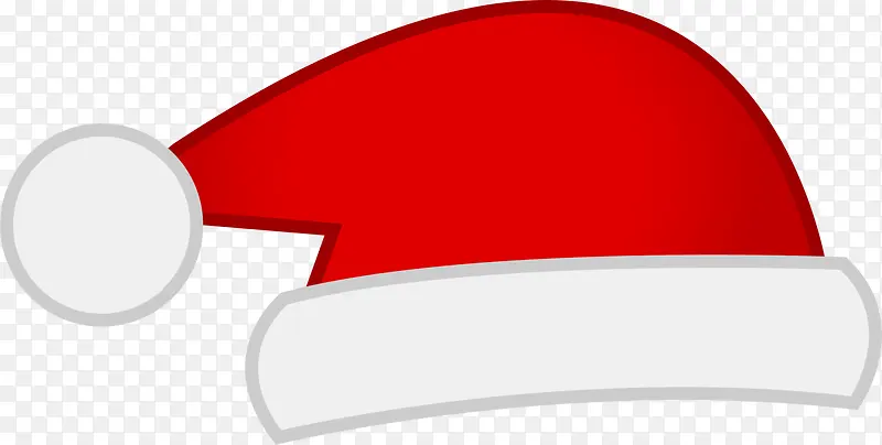 红色卡通线条圣诞帽