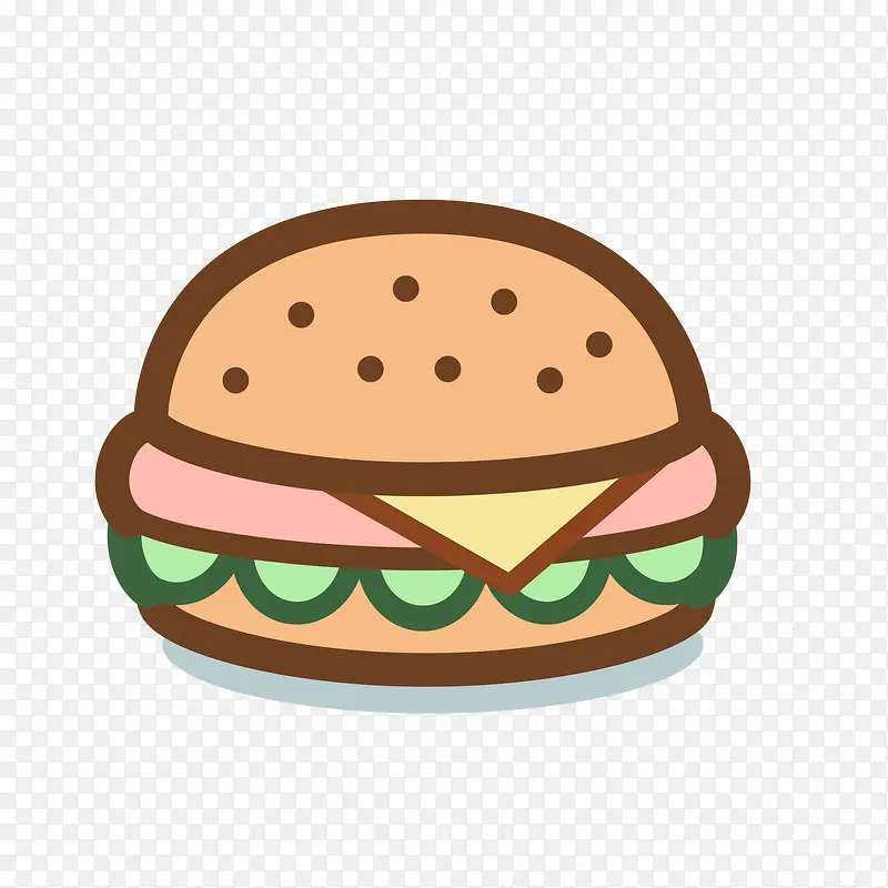 简约食品汉堡矢量图标免抠图