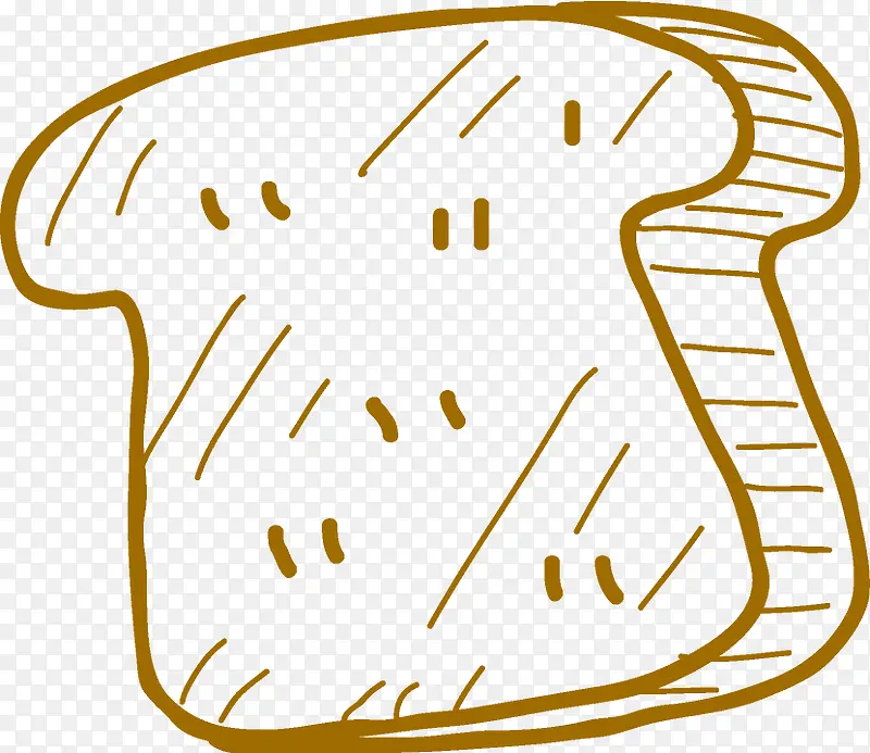 卡通黄色线描面包