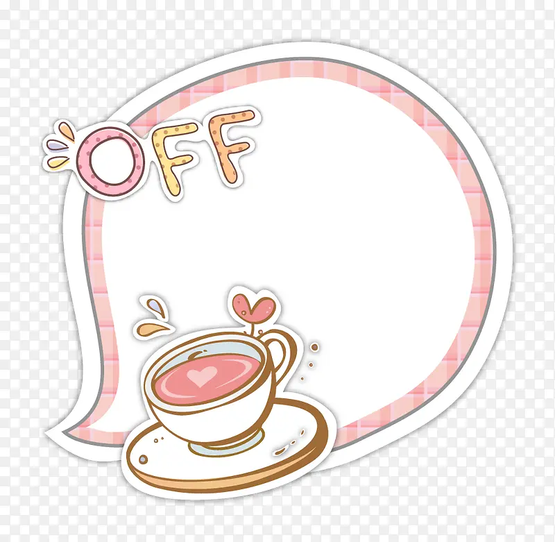 手绘白底粉色边框茶杯