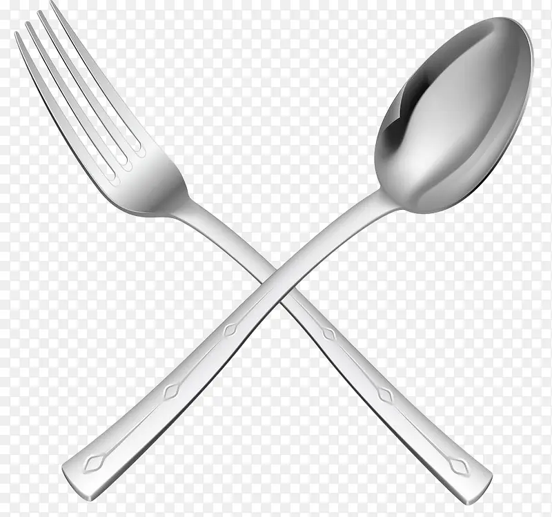 手绘银色叉勺餐具