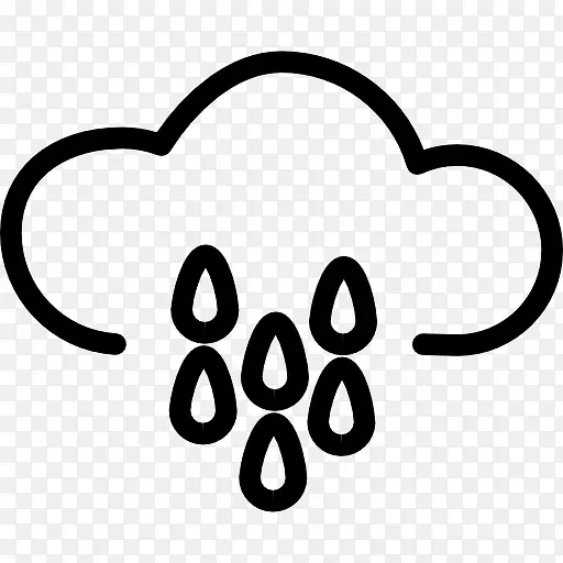 雨是云的轮廓与水滴图标