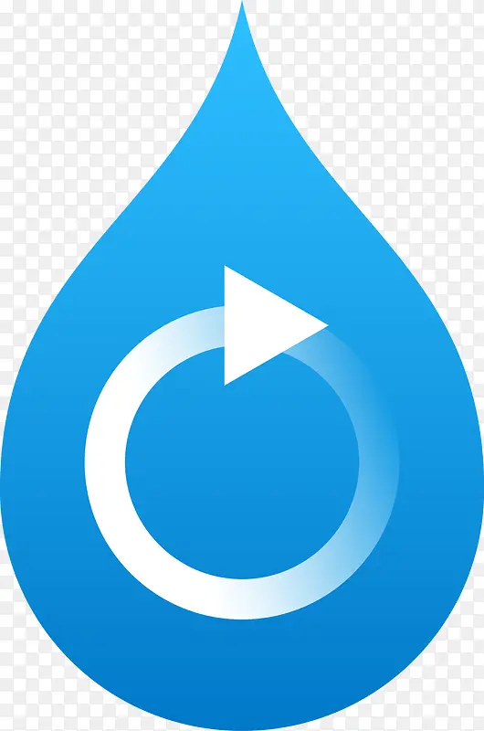 蓝色循环用水水滴图