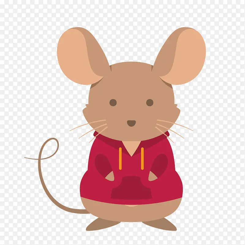 红色衣服设计可爱老鼠