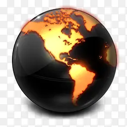 地球Vista黑色风格系统图标 PNG图标