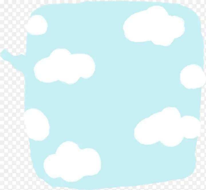 可爱云朵蓝色漫画框